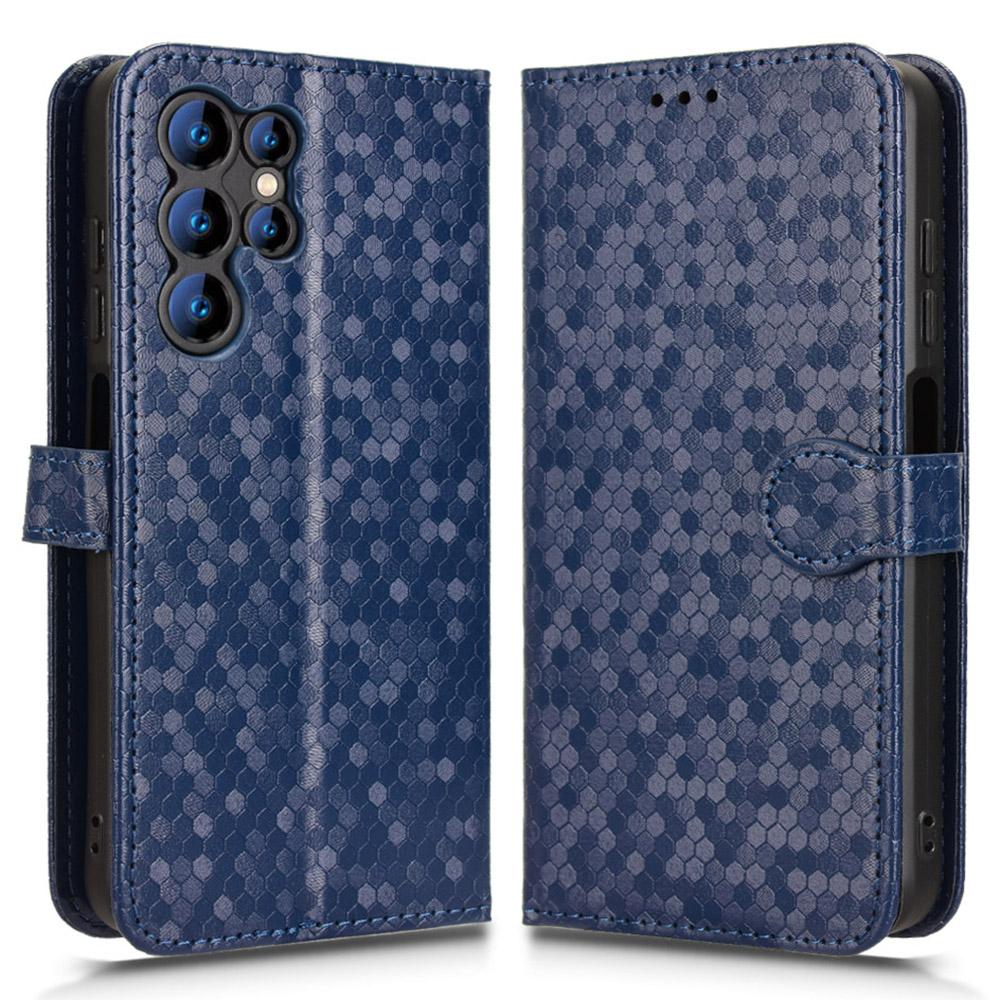 For Oukitel C1 Pro/C1 Wallet Case Dot Pattern Imprint PU Leather Phone Cover with Wrist Strap