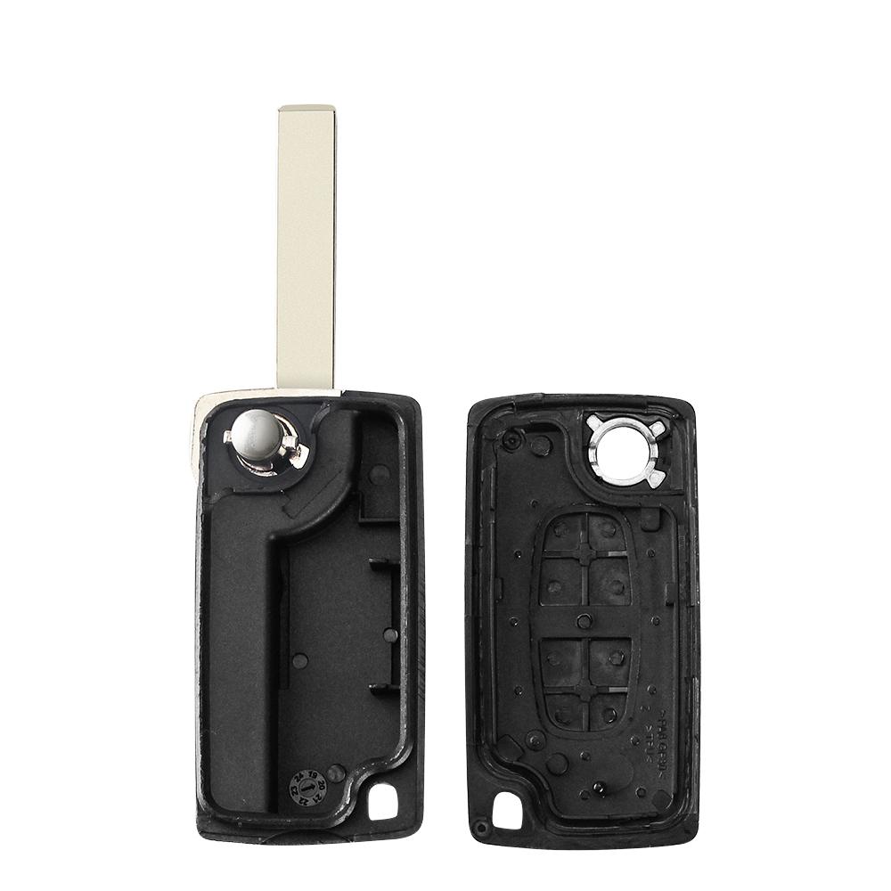 2 Buttons Flip Folding Key Case Blank Shell For Peugeot 107 207 307 307S 308 407 607 VA2/HU83 Blade