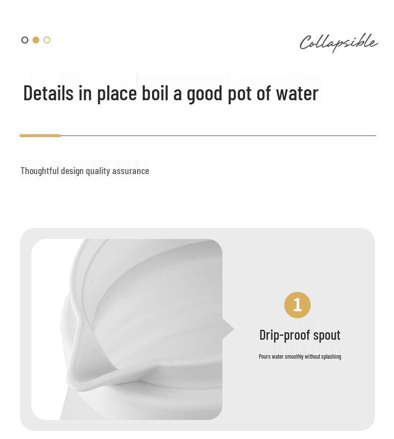 Kompakter faltbarer elektrischer Reisewasserkocher - Silikon, für eine Person, perfekt für Studentenwohnheime und zum Wasser kochen