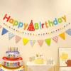 Happy Birthday Banner Set String Lights Hanging Flag Birthday Theme Party Decorations Boys Girls Baby Shower Decor Photo Props