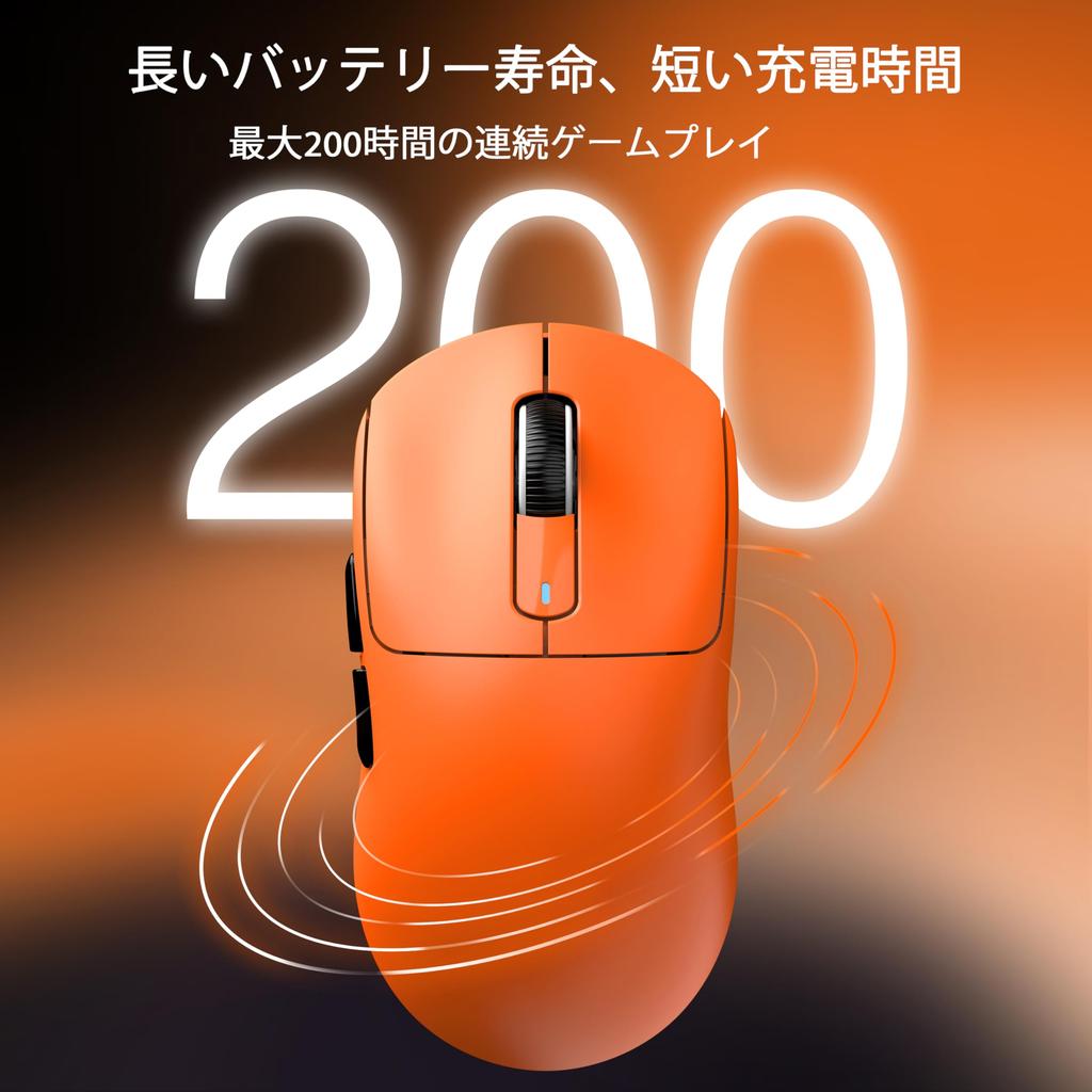 X ATTACK SHARK X3 Gaming Wireless USB Optical Sensor Up To 26000 Compatible with Ergonomic Orange A.JAZZ Ultra-Lightweight Mouse, 49g,
