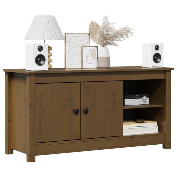 VidaXL Meuble TV Marron miel 103x36,5x52 cm Bois de pin massif 814592