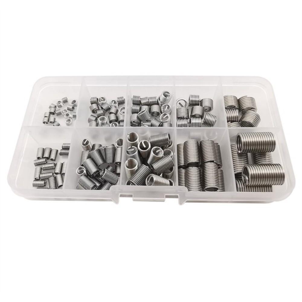150 Stück 7 Größen Gewindereparaturwerkzeug M3-8 Silber Drahteinsatzschrauben Zündkerze 304 Edelstahl Gewindereparatursätze
