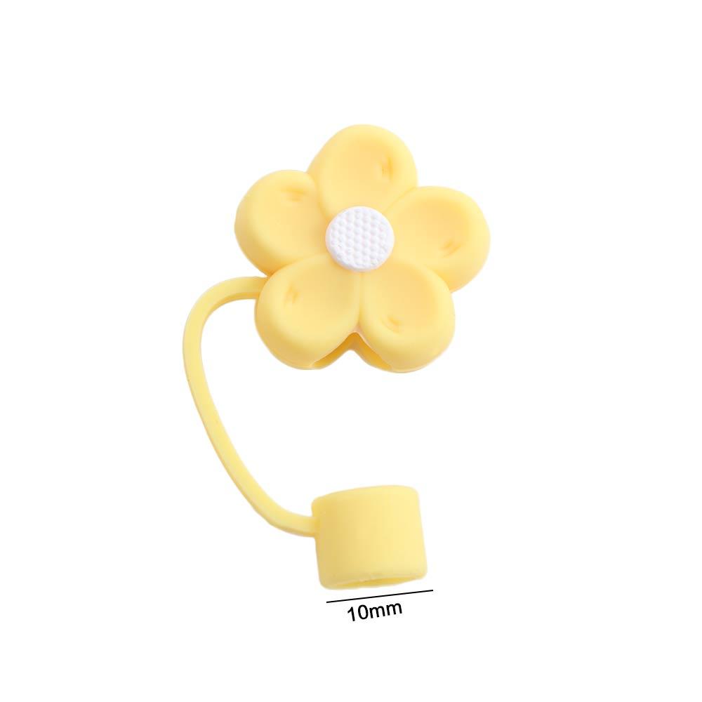 Soft Straw Tips Cover Flower Shape Straw Cover Cap Creative Flower Straw Toppers  Cup Decoration