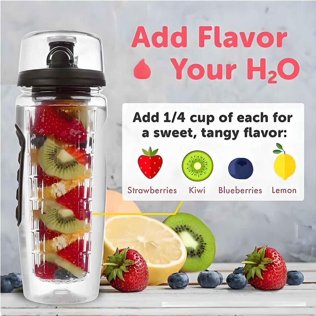 Fruit 1000ml Tea Strainer Cup Water Bottle Sports Health Fitness Durable Cups