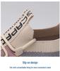Women's Plus Size Comfortable Flyknit Casual Shoes with Thick Sole and Breathable Mesh, Height-Boosting Design.