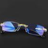 New Frameless Border Blue Reading Glasses Stall Glasses Men's Integrated Ultra-light Farsighted Glasses