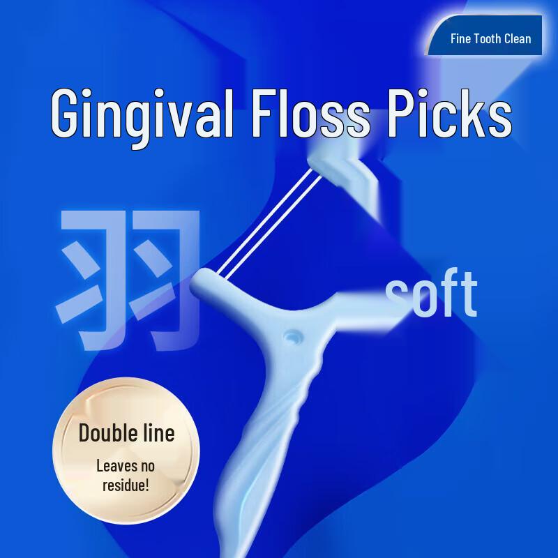 Lion Fine Tooth Clean Feather Soft Gum Protection Double Line Dental Floss Sticks