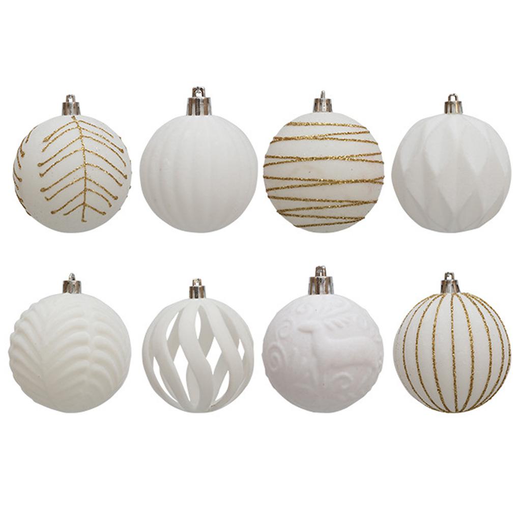 12 Flocked Painted Christmas Tree Ornaments, 6cm Christmas Plush Balls, Velvet Flocked Christmas Tree Decorations, Stylish Hanging Pendant Ornaments