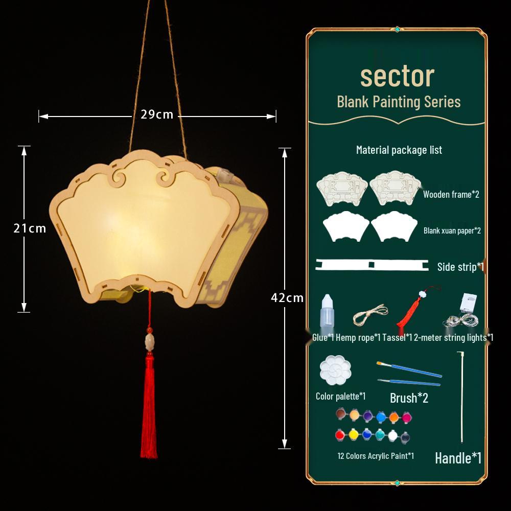 2025 Mid-Autumn Festival DIY Children's Paper Lantern Set - Handcrafted Luminous Xuan Paper Lanterns with Floral and Rabbit Palace Designs