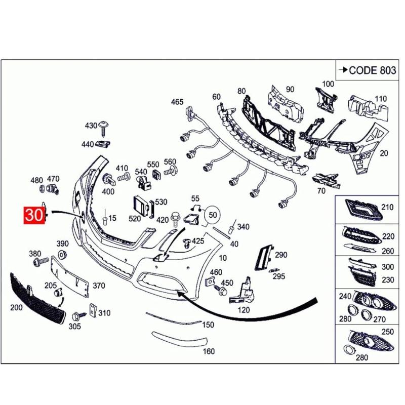 Easy Installation Front Bumper Tow Hook Cover Caps for E250 E300 E320 E350 E400 Tow Hook Caps 2128850126 A2128850126