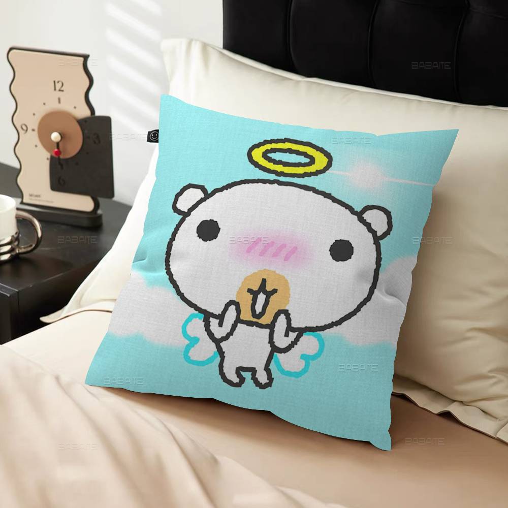 INS Puppy Seal Cartoon Decorative Room Aesthetics Pillow Case Home Decor Bedroom Sofa Bed Couch Pillow Cover 45x45
