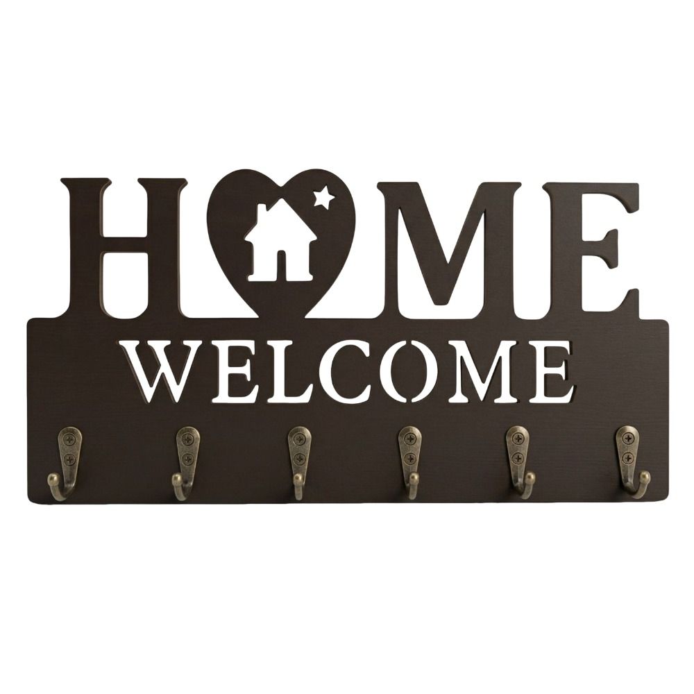6 Hooks Wall Mount Key Rack Nordic Style Wall Decorative Hook Key Storage Holder Housewarming Gift