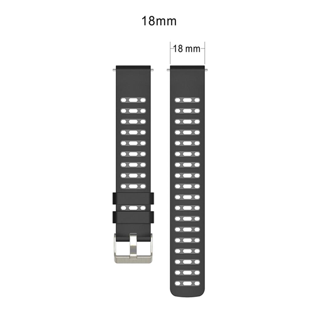 18mm Silicone Band for Huawei Watch GT 5 Pro 42mm/GT 5 41mm/Garmin Forerunner 265S Dual Color Watch Strap