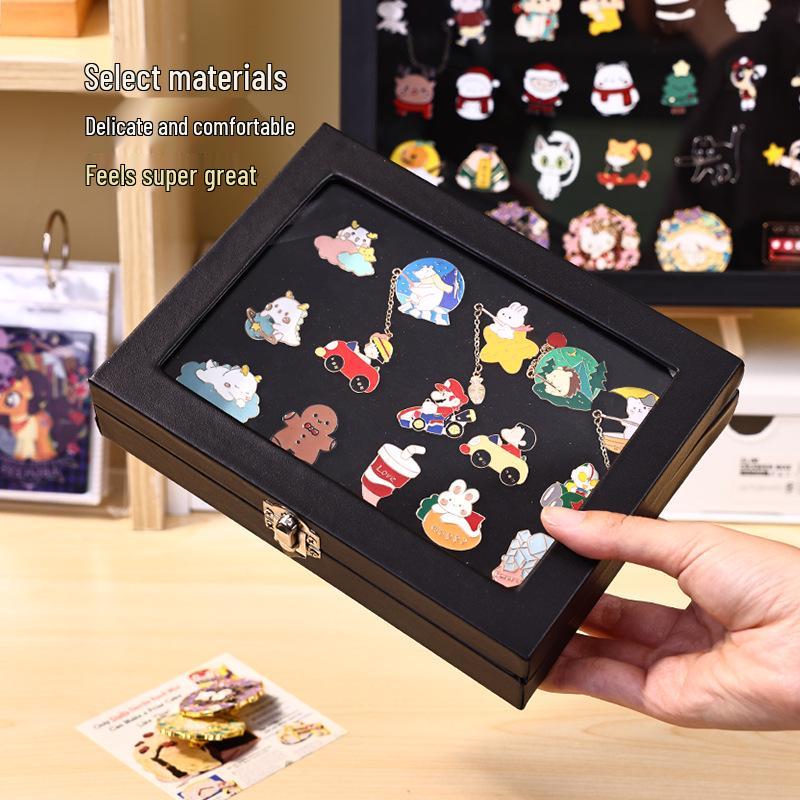 Commemorative Medal Display Box with Ribbon and Badge Dustproof Stand