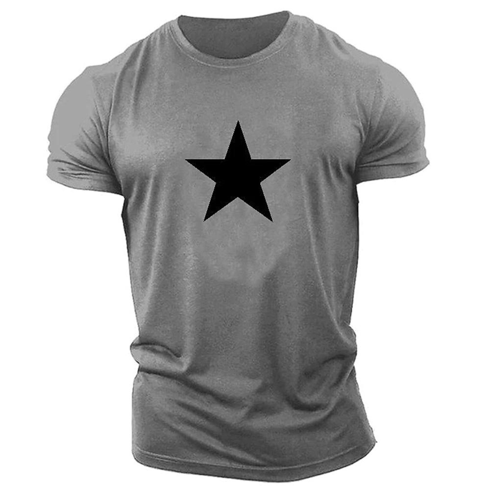 

Men s Summer Pentagram Printed Breathable Round Neck T-shirt 6XL