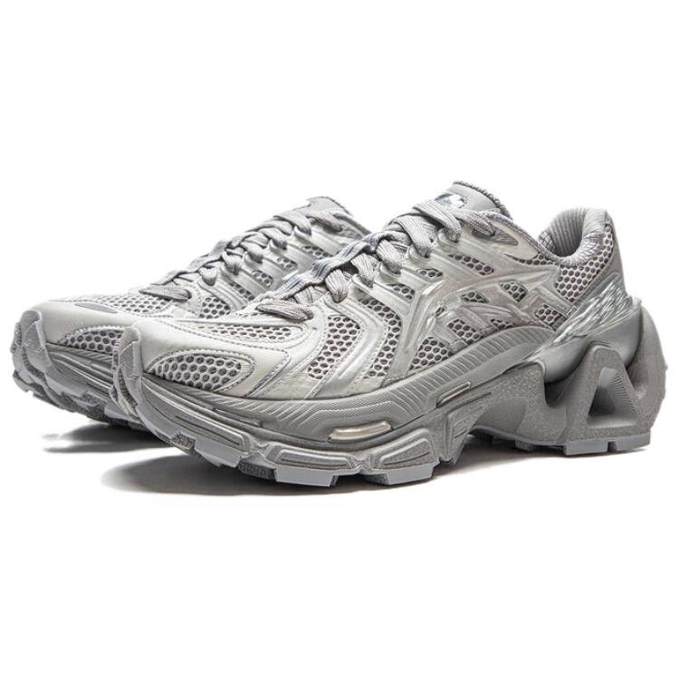 Li Ning Liejun Ace 3.0 Retro Fashion Shock Absorbing Breathable Durable Low Top Lifestyle Casual Shoes Unisex Casual Shoes Silver AZGV151-2