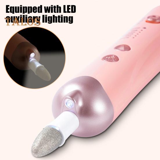 Electric Nail Drill with 8 Drill Bits LED Light USB Rechargeable Modes Adjustable Nail File Machine Portable Acrylic Gel Nail Polish Removal Manicure