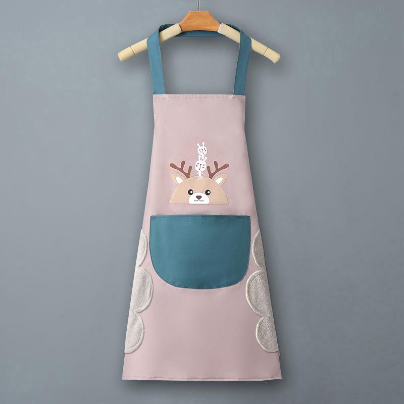 Household Hand Erasable Kitchen Stir Fry Waterproof And Oil Proof Apron, Men'S And Women'S Fashionable Cooking Waist Wrap Adult Work Clothes