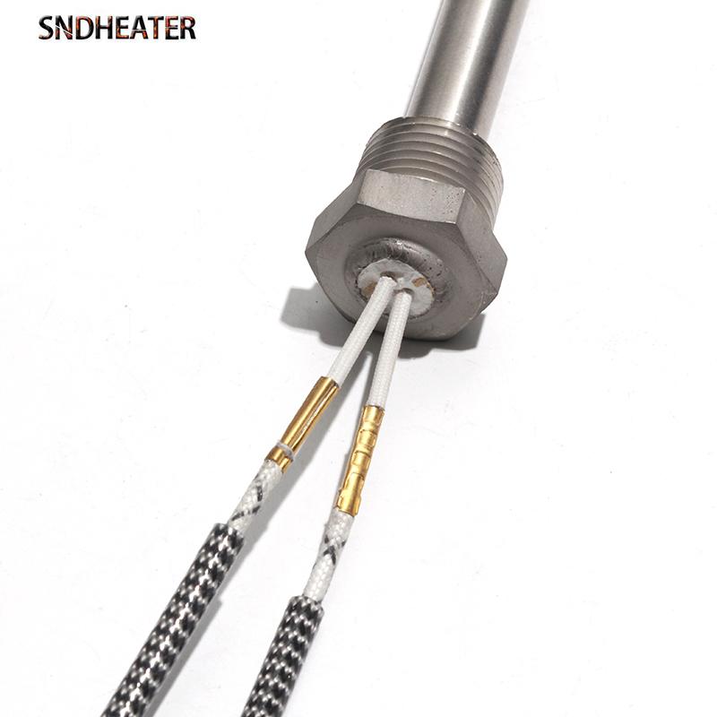SNDHEATER 1pc 110V 220V 380V DN15/21mm Thread Cartridge Heater Single Head Heated Tube 12x100-200mm 300-1000W for Water Bucket