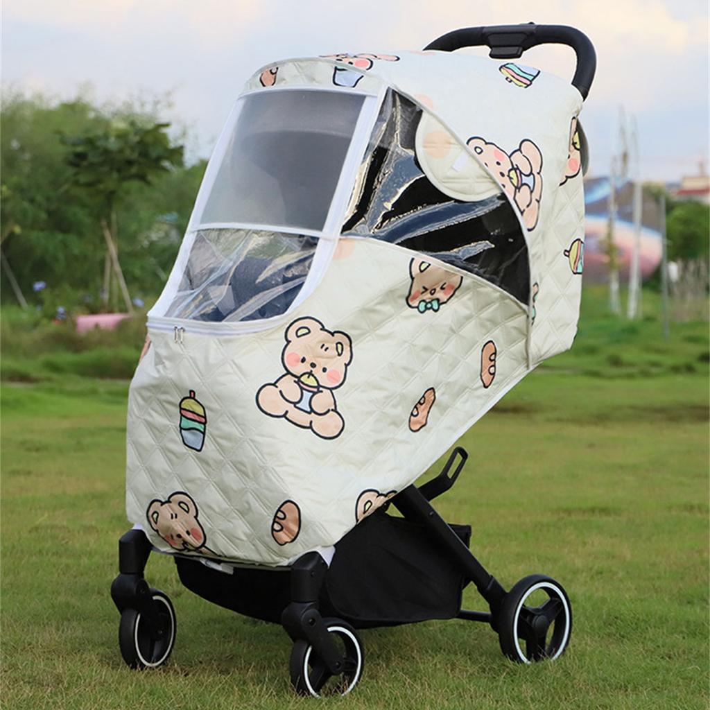 Baby Pushchair Cover Baby Stroller Rain Cover Breathable Windproof Protection Cover Universal Dustproof Weather Shield