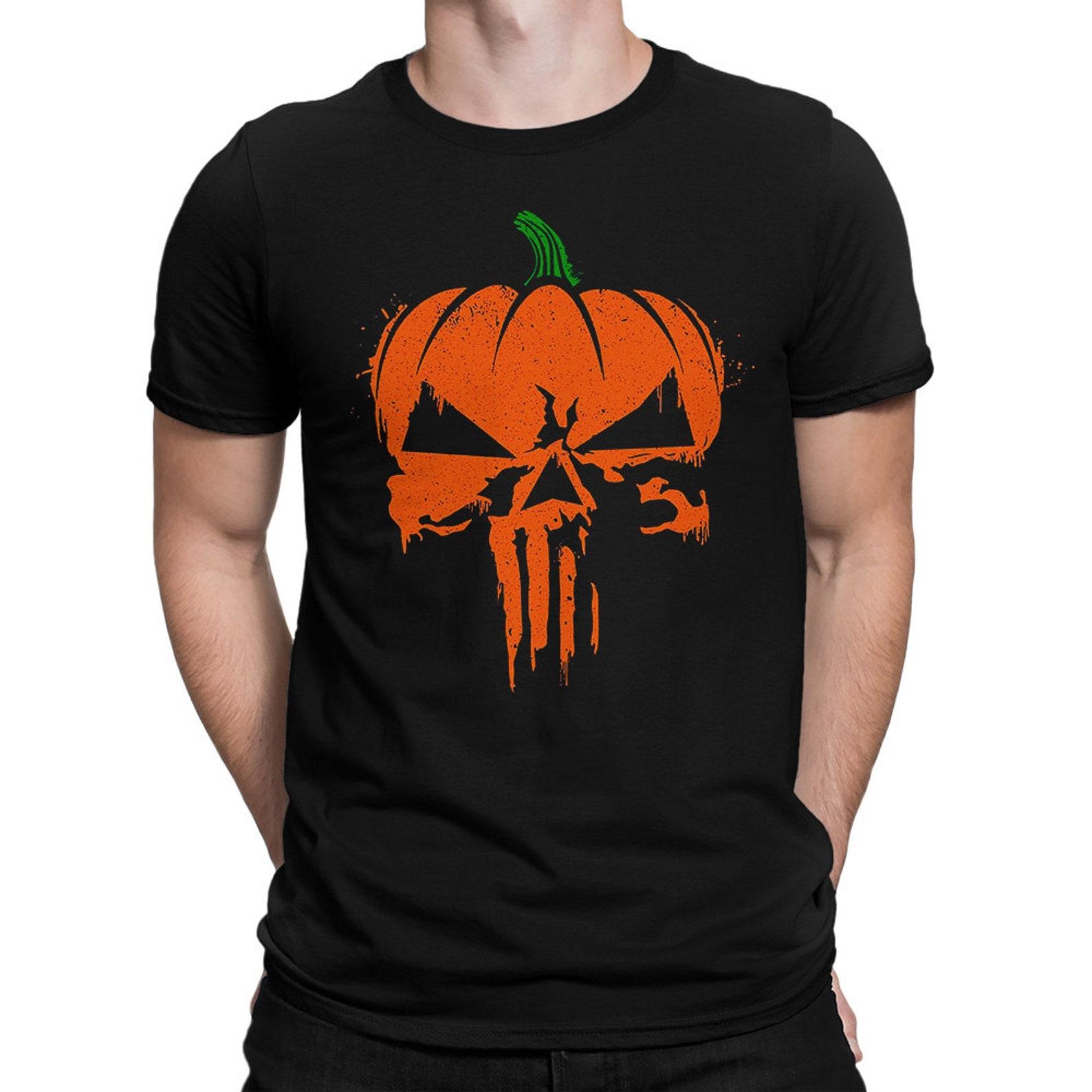 Pumpkin Head Punisher Halloween T-Shirt, Men s and Women s Sizes 3XL