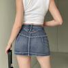 Vintage Diamonds Denim Mini Skirts Aesthetic Korean Kawaii Low Rise Skinny Wrap Bodycon Jeans Penceil Skirt Women Streetwear