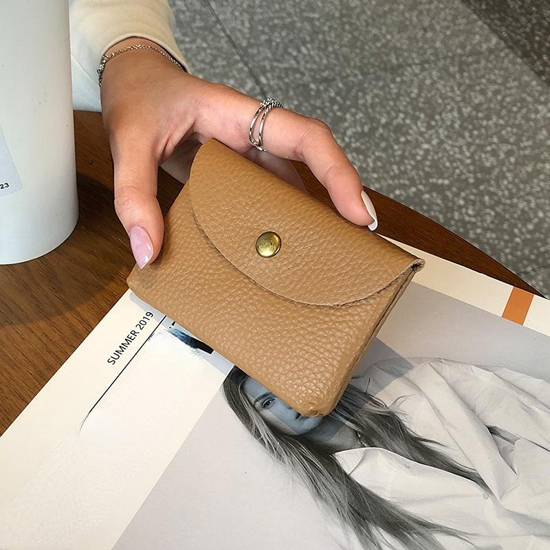 Soft Leather Coin Bags Money Wallet Buckle Pouch Coin Purse Small Portable Credit Bank ID Card Holder Mini Organizer Storage Bag