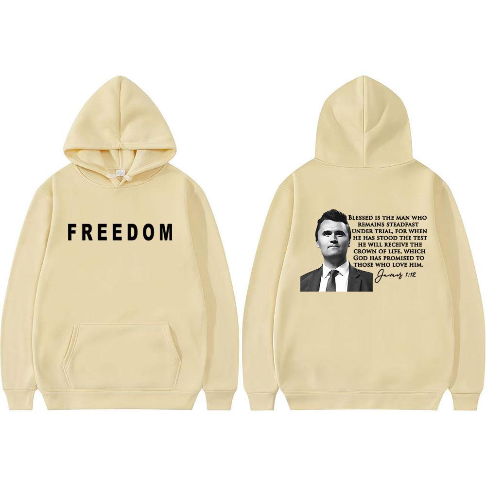 Pray for Charlie Kirk Freedom Graphic Sweatshirt Fashion 90s Vintage Harajuku Classic Pullovers Men Women Casual Comfort Hoodies
