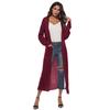 Lässiger Damen Herbst Winter Einfarbig Langarm Schlitztaschen Warmer Cardigan