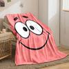 Simple Cartoon Face with Big Eyes, Arched Eyebrows, and a Wide Smile. for All Seasons Blanket Lunch Break Throw Gift