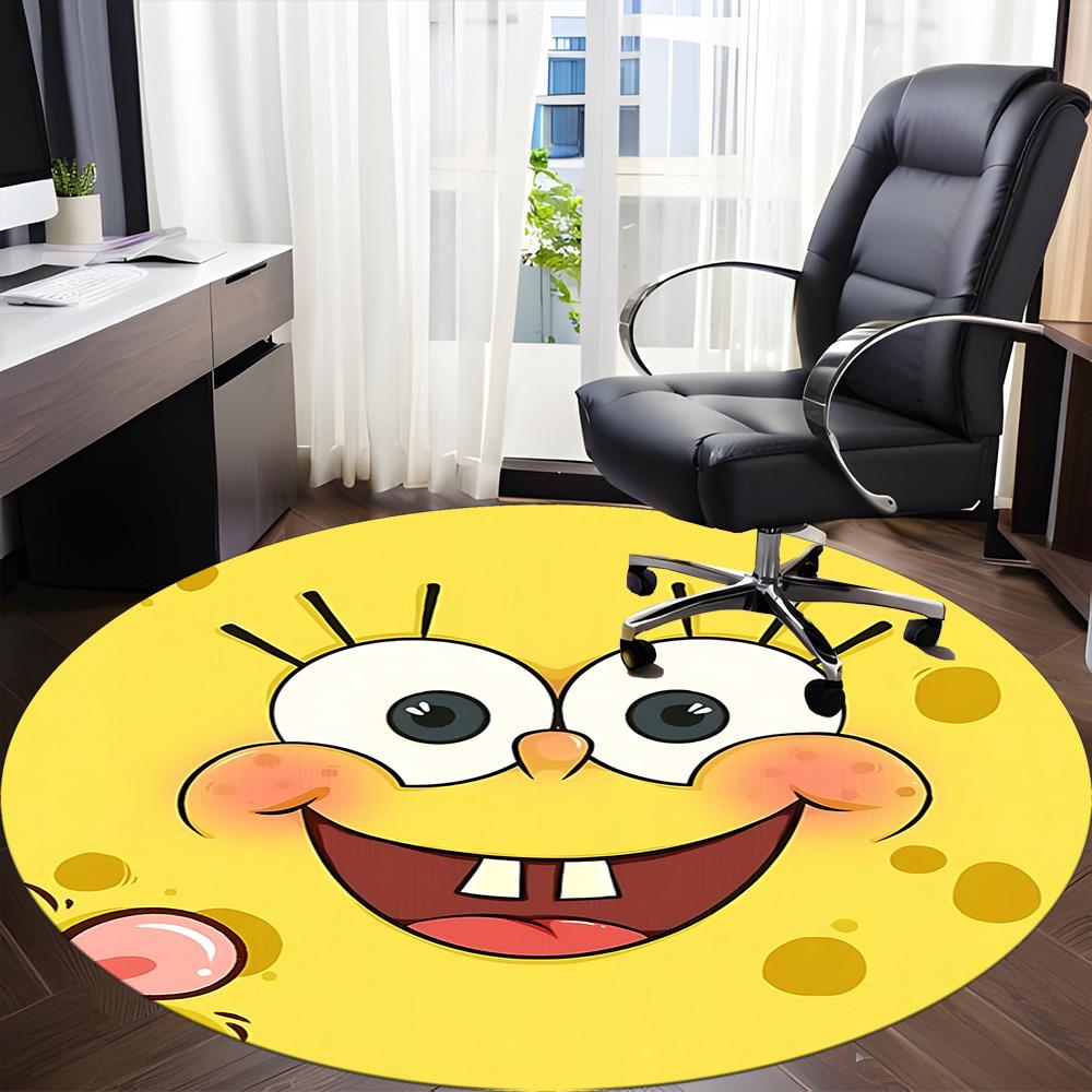 1pc SpongeBob SquarePants Office Round Area Rug, Under Office Chairs Bedroom Living Room Home Decor, Room Decoa1016076