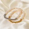 Stainless Steel Freshwater Pearl Beaded Bracelet with 16K Gold PVD Chain - Women's Gift