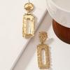 Medieval Zinc Alloy Square Relief Heavy Industry Earrings Retro Exaggerated, Geometric Court Style Earrings