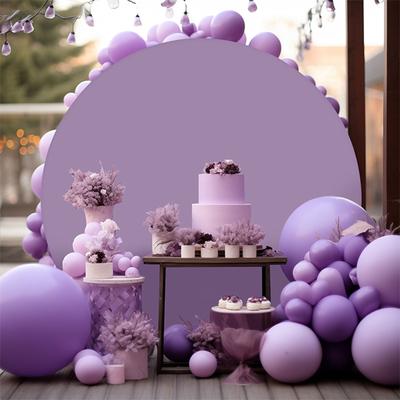 Elegantný polyesterový okrúhly oblúkový kryt na svadobné a párty dekorácie s elastickými pásikmi a prackami