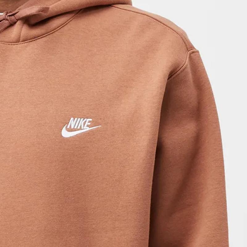 Nike Logo Pattern Hooded Long Sleeve Sweatshirt Men sweatshirt Brown BV2654-215