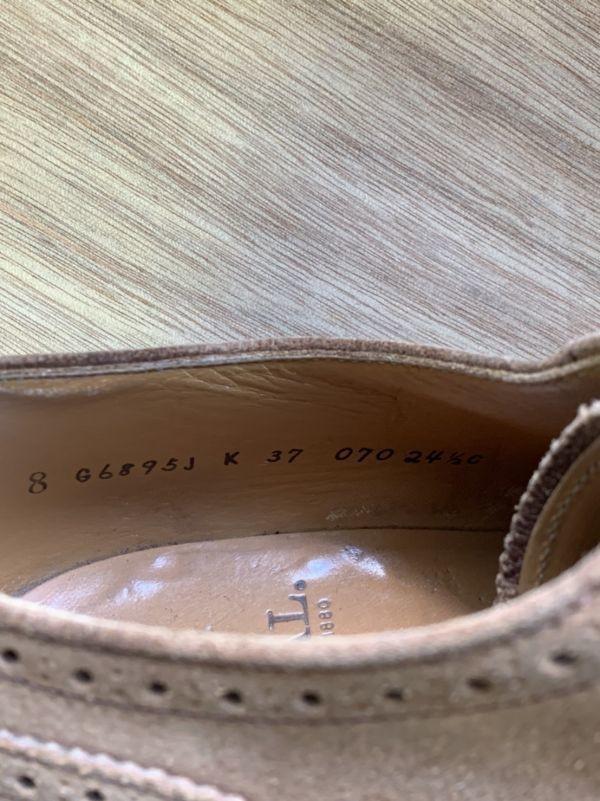 Regal Crepe Sole Nubuck Leather Full Brogue Wingtip 26 Brown Suede Finish Dress Shoes Business(USED)