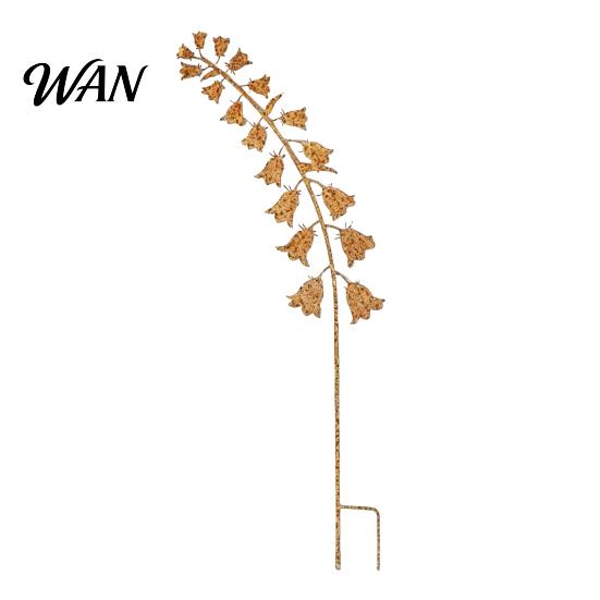 Lawn Decoration Stake Rusty Flowers Garden Stake, Distressed Metal Flower Yard Art Retro 2D for Bed Decor E