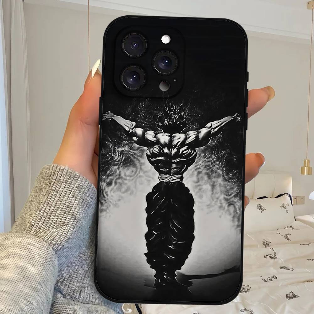 Anime Baki H-Hanmas Phone Case For IPhone 1716 15 14 13 Pro Max 11 12 Mini X Xs XR Black Silicone Cover