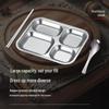 Stainless Steel Four-Compartment Deep Lunch Tray