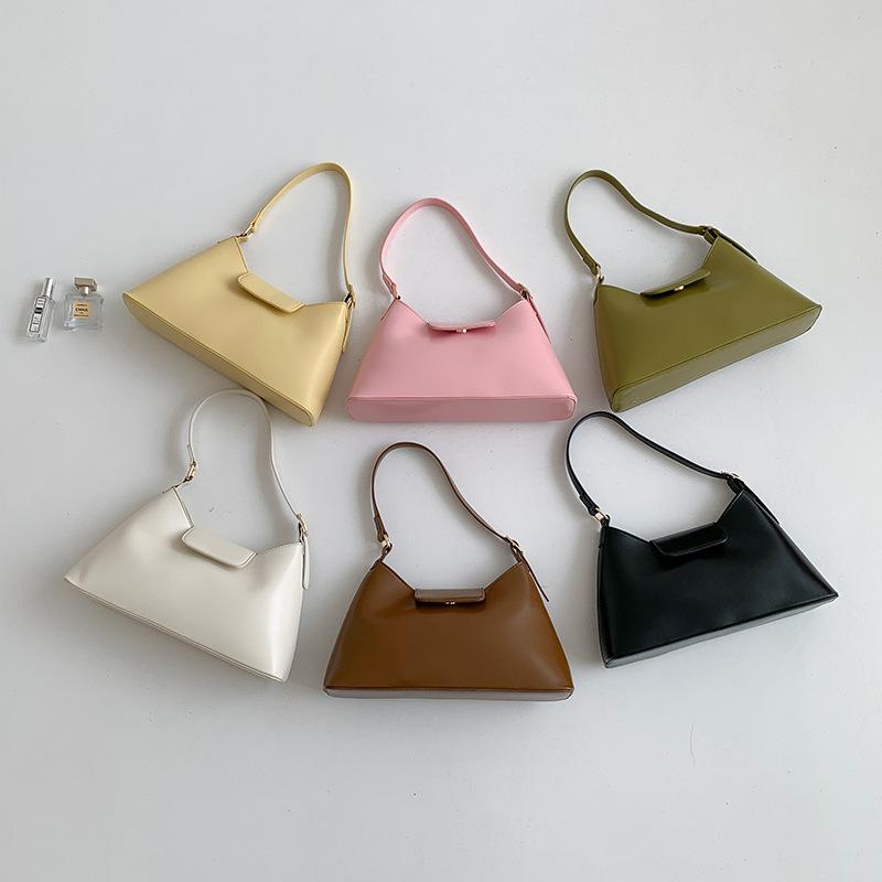Large Capacity Shoulder Bag Autumn Winter New PU Leather Solid Color Design Handheld Underarm Bag