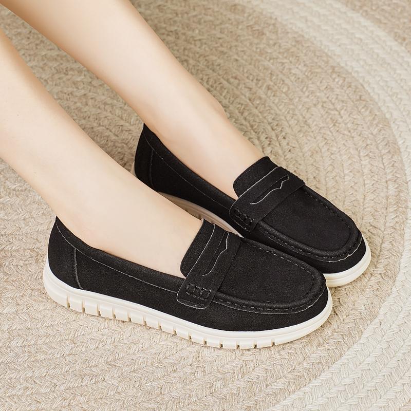 Women's Loafers Moccasins Black Pink Sneakers Casual Walking Shoes