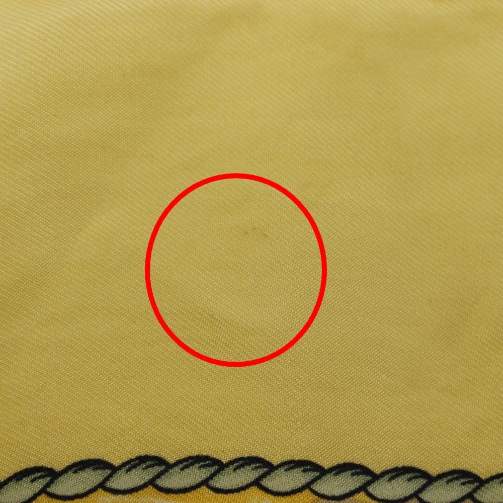 Hermes Carree90 Schal Vive le Vent Kazeyo Fuke gelbe Seide Damen Gebraucht