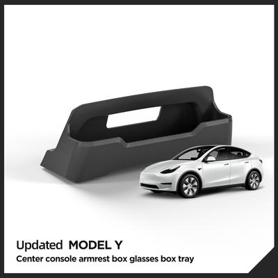 Pour Tesla Model Y 2025 Boîte de rangement pour accoudoir de console centrale Organisateur de plateau à lunettes Accessoires d'intérieur de voiture