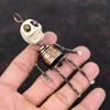 Howlite Pendant Copper Wire Wrapped Pendant Titanium Bead Eyes Pendant Skeleton Pendant Handmade Gemstone Jewelry Skull Bone Face Pendant