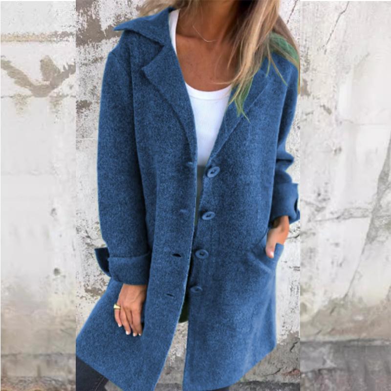 Autunno Inverno Donna Vestiti Trench Casual Solido Manica Lunga Capispalla Vintage Risvolto Cappotti di Media Lunghezza Giacche Oversize da Donna