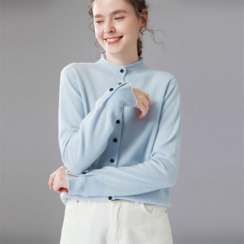 Fanzhen Women's High-Neck Cashmere Cardigan