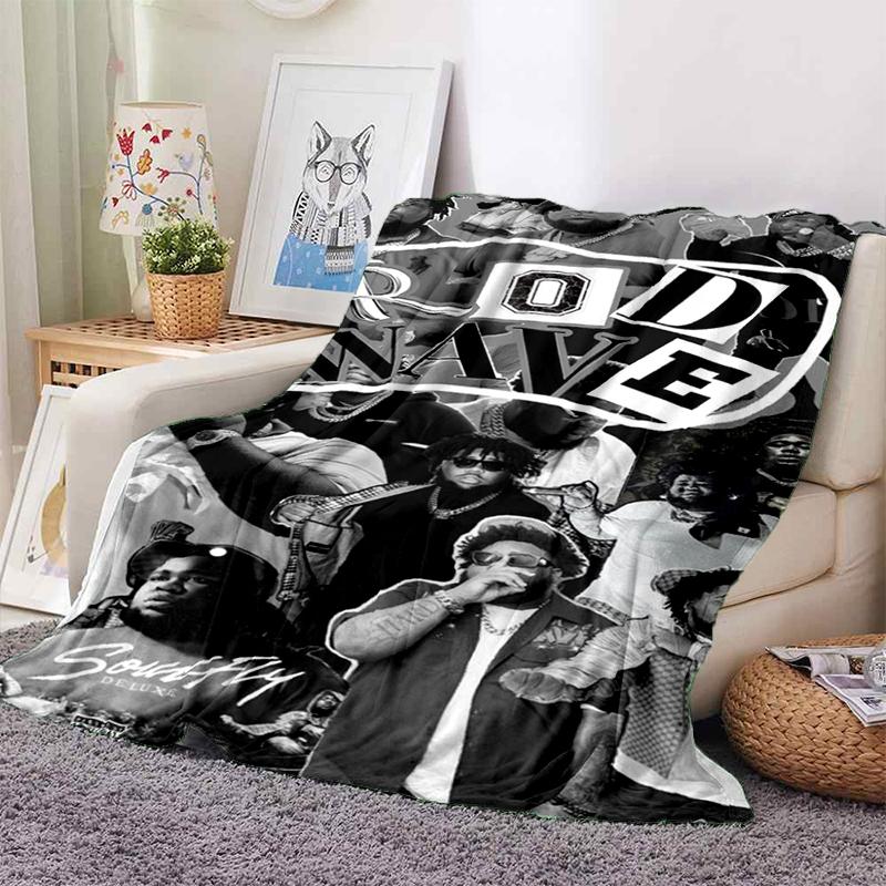 HOT Rod Wave 3D Print Rapper Star Soft Plush Blanket,Flannel Throw Blanket for Living Room Bedroom Picnic Bed Sofa Cover