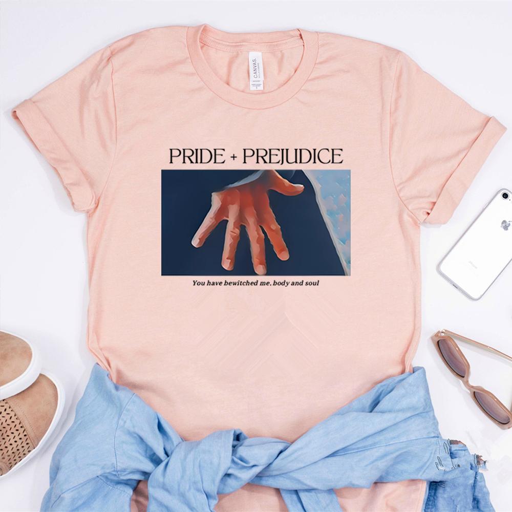 Tričko Pride and Prejudice Scéna s flexem ruky Y2K 90s Tričko Jane Austen Literární tričko Pemberley Milovník knih Tričko Feministické Booktok