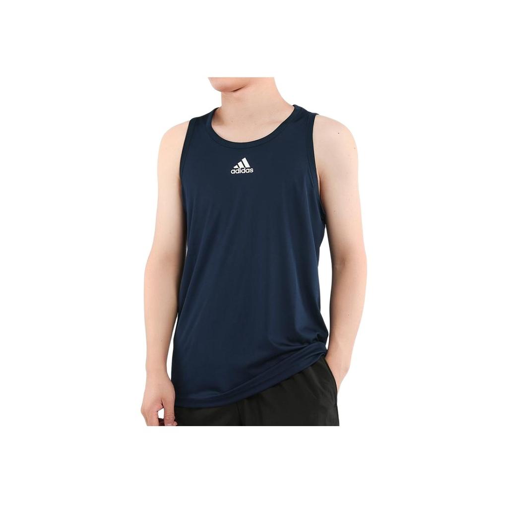 Adidas Logo Print Basketball Tank Top Men Tops Navy DX6732